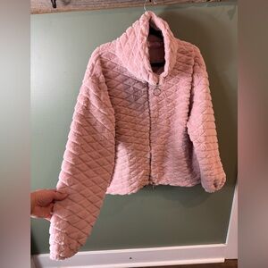 Quilted Pink Faux Fur Jacket